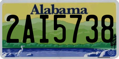 AL license plate 2AI5738