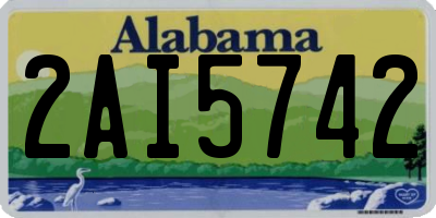 AL license plate 2AI5742