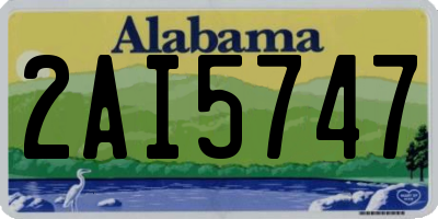 AL license plate 2AI5747