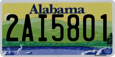 AL license plate 2AI5801