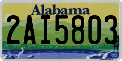 AL license plate 2AI5803