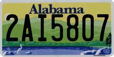 AL license plate 2AI5807