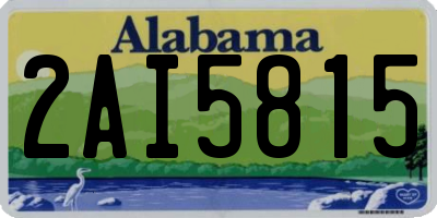 AL license plate 2AI5815