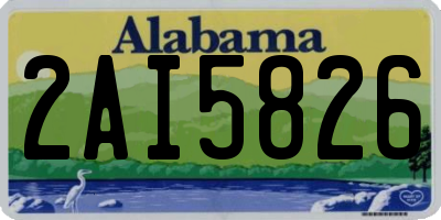 AL license plate 2AI5826