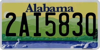 AL license plate 2AI5830