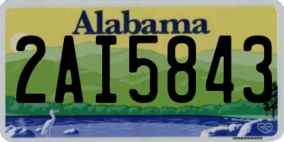 AL license plate 2AI5843