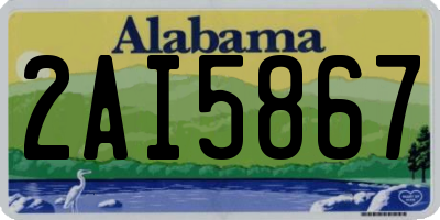 AL license plate 2AI5867
