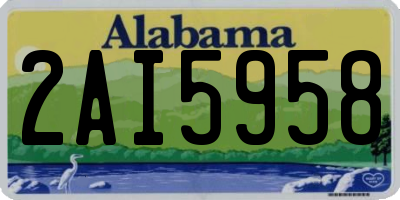 AL license plate 2AI5958