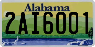 AL license plate 2AI6001