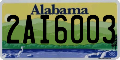 AL license plate 2AI6003