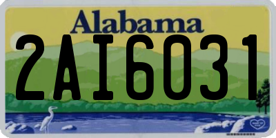 AL license plate 2AI6031