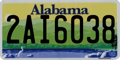 AL license plate 2AI6038