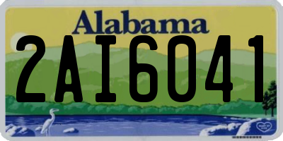 AL license plate 2AI6041