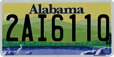 AL license plate 2AI6110