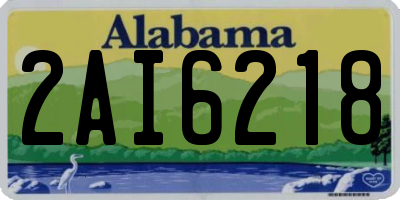 AL license plate 2AI6218