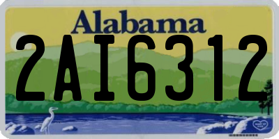 AL license plate 2AI6312
