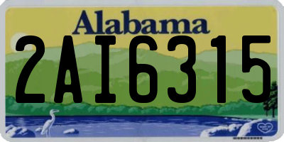 AL license plate 2AI6315