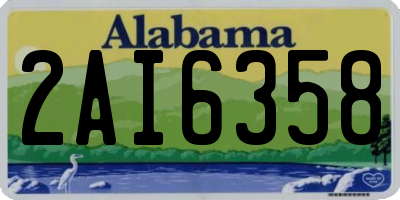 AL license plate 2AI6358