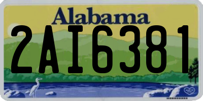AL license plate 2AI6381