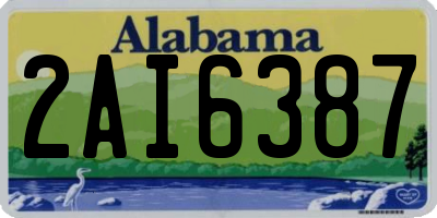 AL license plate 2AI6387