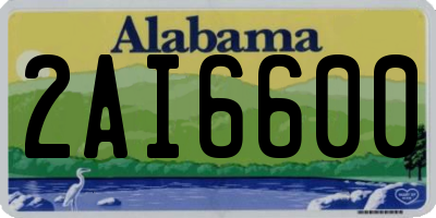 AL license plate 2AI6600