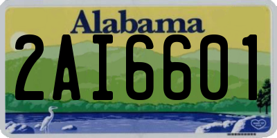 AL license plate 2AI6601
