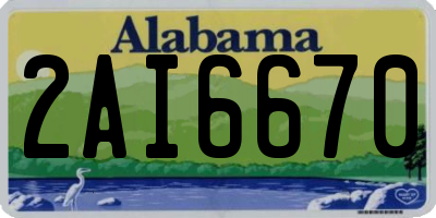 AL license plate 2AI6670