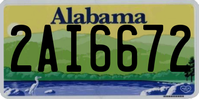 AL license plate 2AI6672