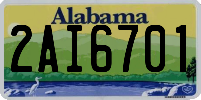 AL license plate 2AI6701