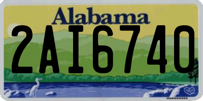 AL license plate 2AI6740