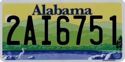 AL license plate 2AI6751