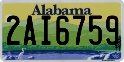 AL license plate 2AI6759