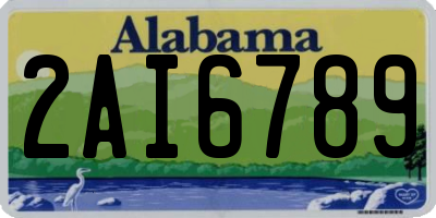 AL license plate 2AI6789