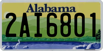 AL license plate 2AI6801