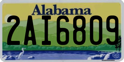 AL license plate 2AI6809