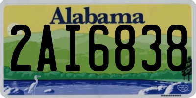 AL license plate 2AI6838
