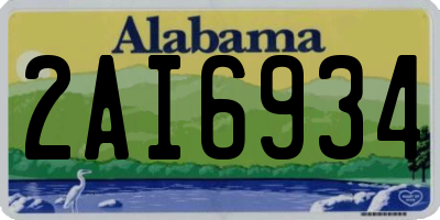 AL license plate 2AI6934