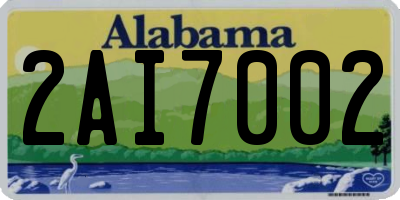 AL license plate 2AI7002