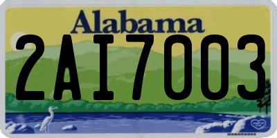 AL license plate 2AI7003