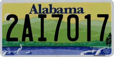 AL license plate 2AI7017