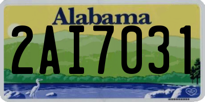 AL license plate 2AI7031