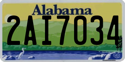 AL license plate 2AI7034