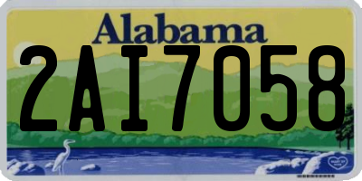 AL license plate 2AI7058