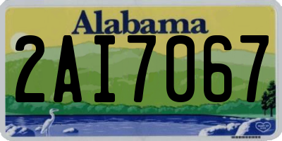 AL license plate 2AI7067