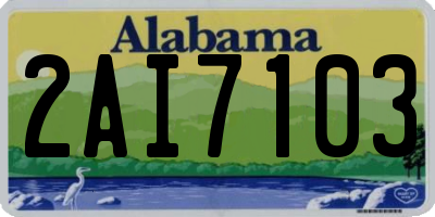 AL license plate 2AI7103