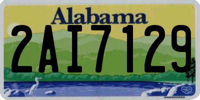AL license plate 2AI7129