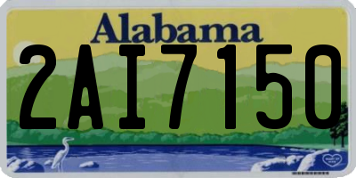 AL license plate 2AI7150