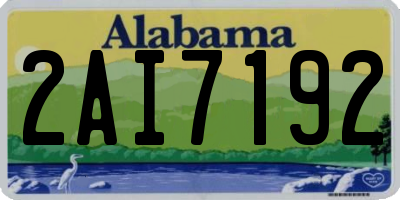 AL license plate 2AI7192