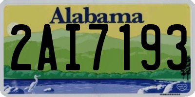 AL license plate 2AI7193