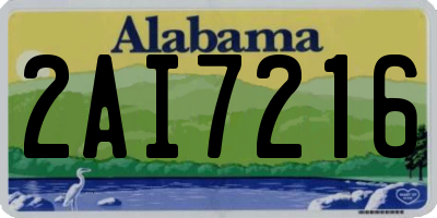 AL license plate 2AI7216